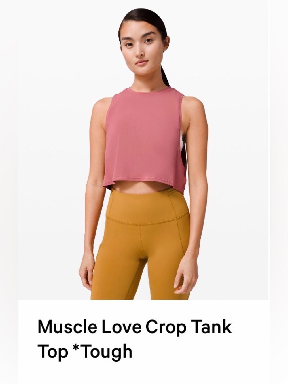 Lululemon Muscle Love *Tough Crop Tank Top - Brier Rose Size 4